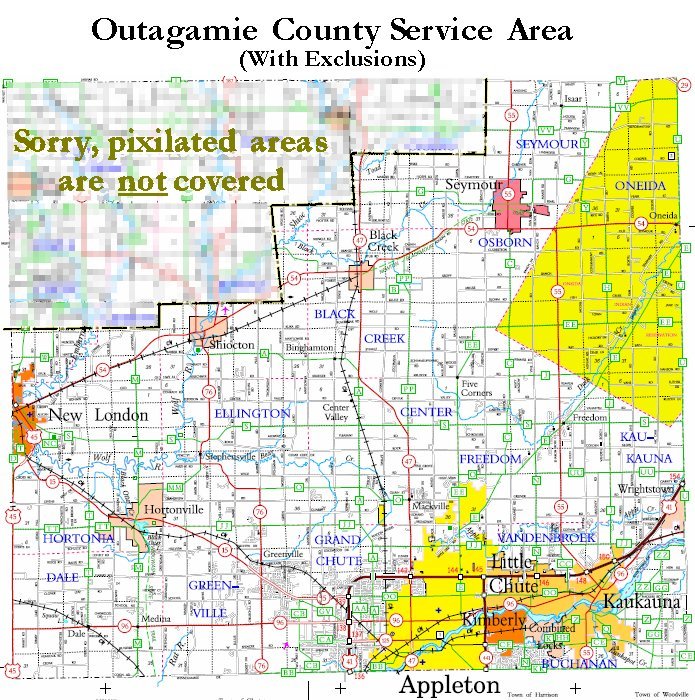 Service Area in Outagamie County WI